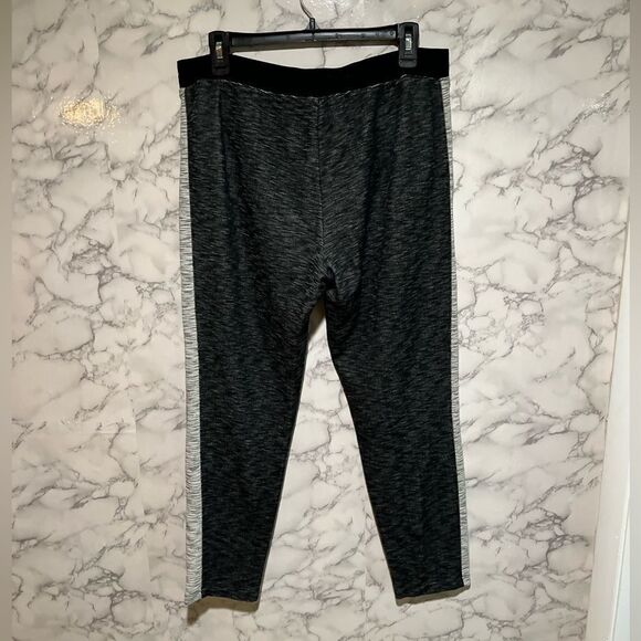 Lou & Grey Joggers Womens Medium Black Gray Sweatpants Pull On Space Dye Cropped - Picture 5 of 5